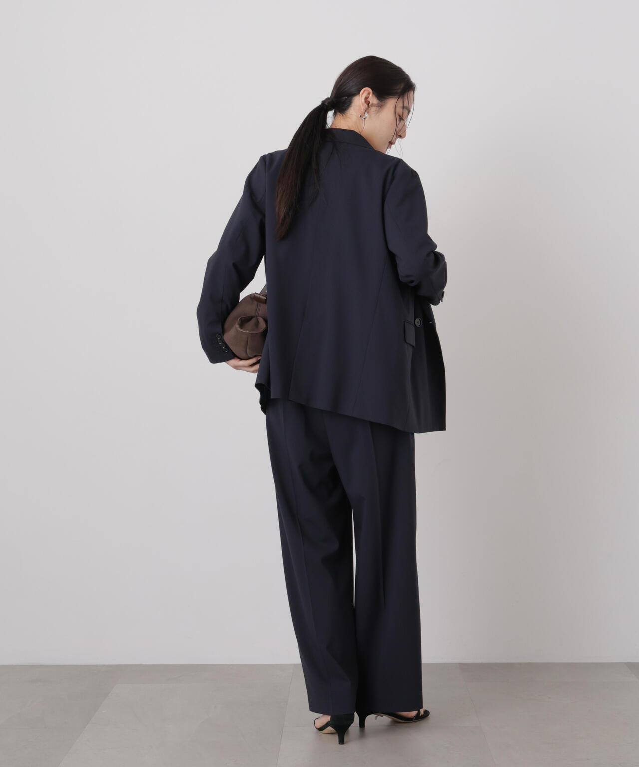 ドライウェザーストレッチベルト付き2タックワイドパンツ(セットアップ可)