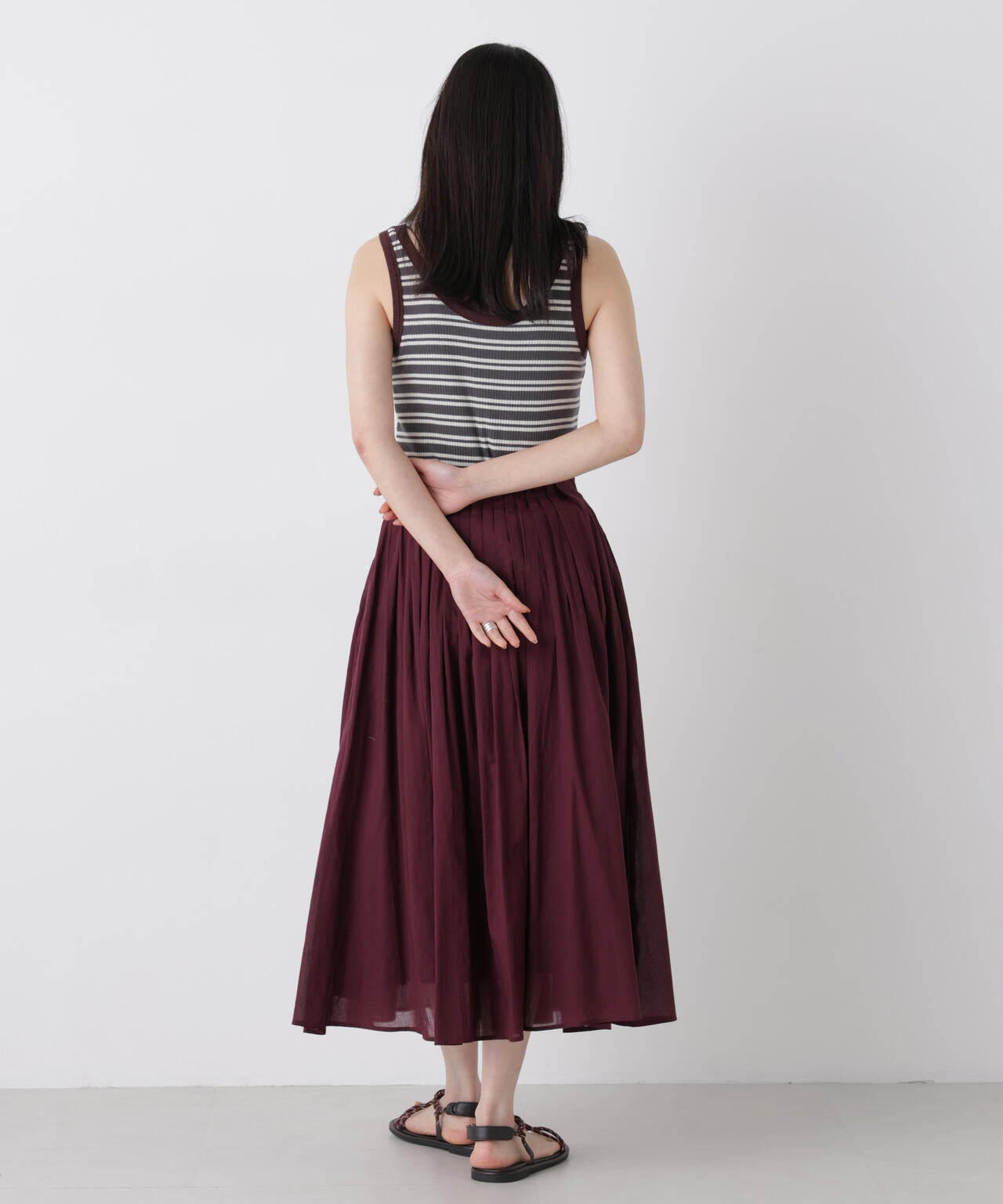 made in india タックフレアスカート(セットアップ可)