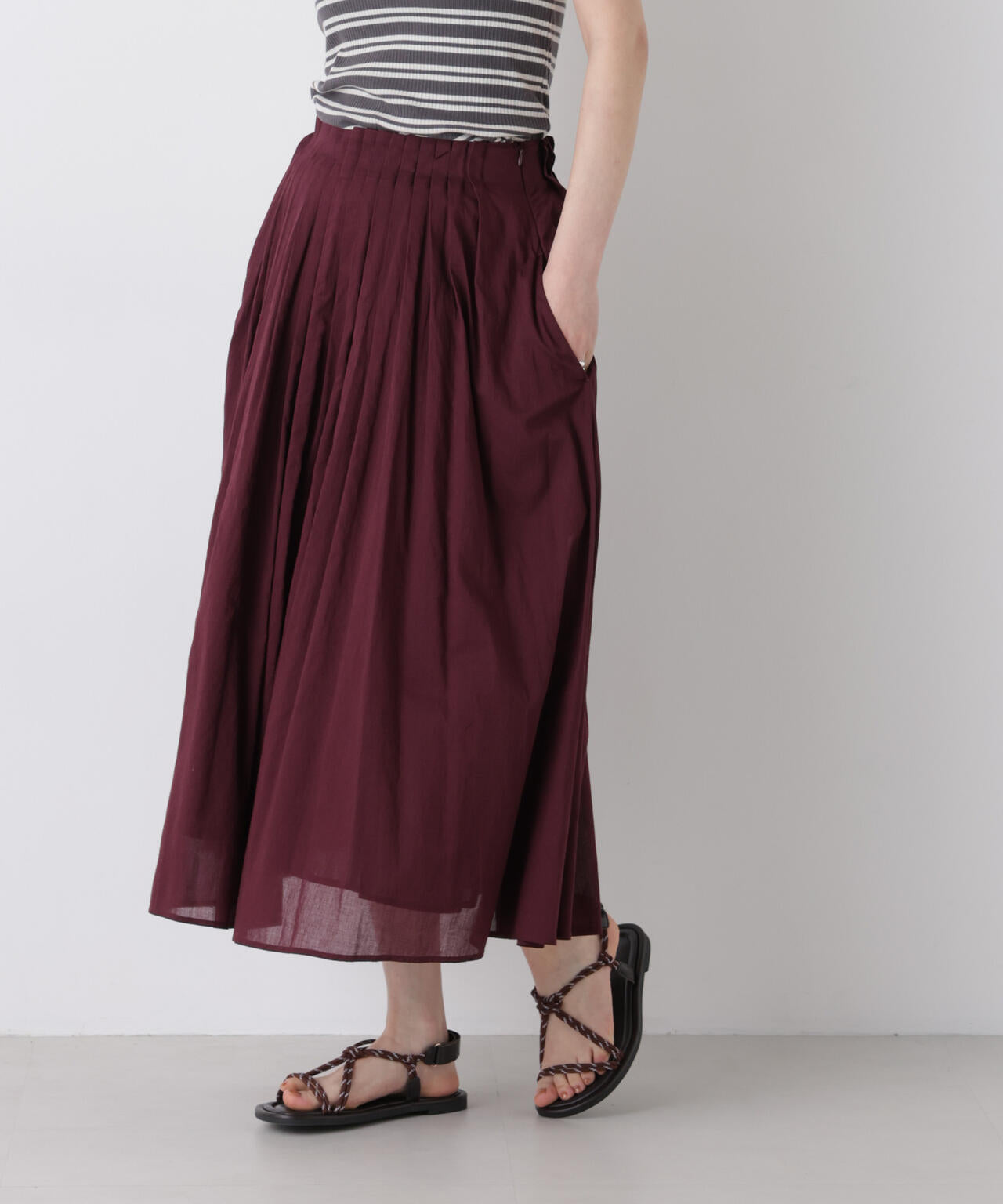 made in india タックフレアスカート(セットアップ可)