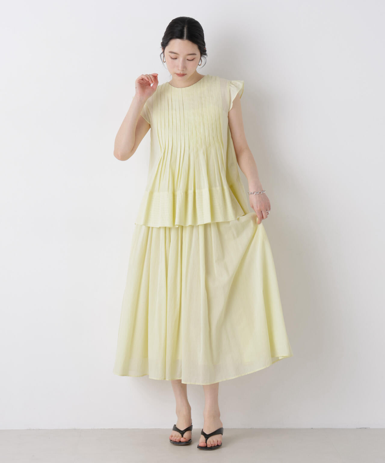 made in india タックフレアスカート(セットアップ可)