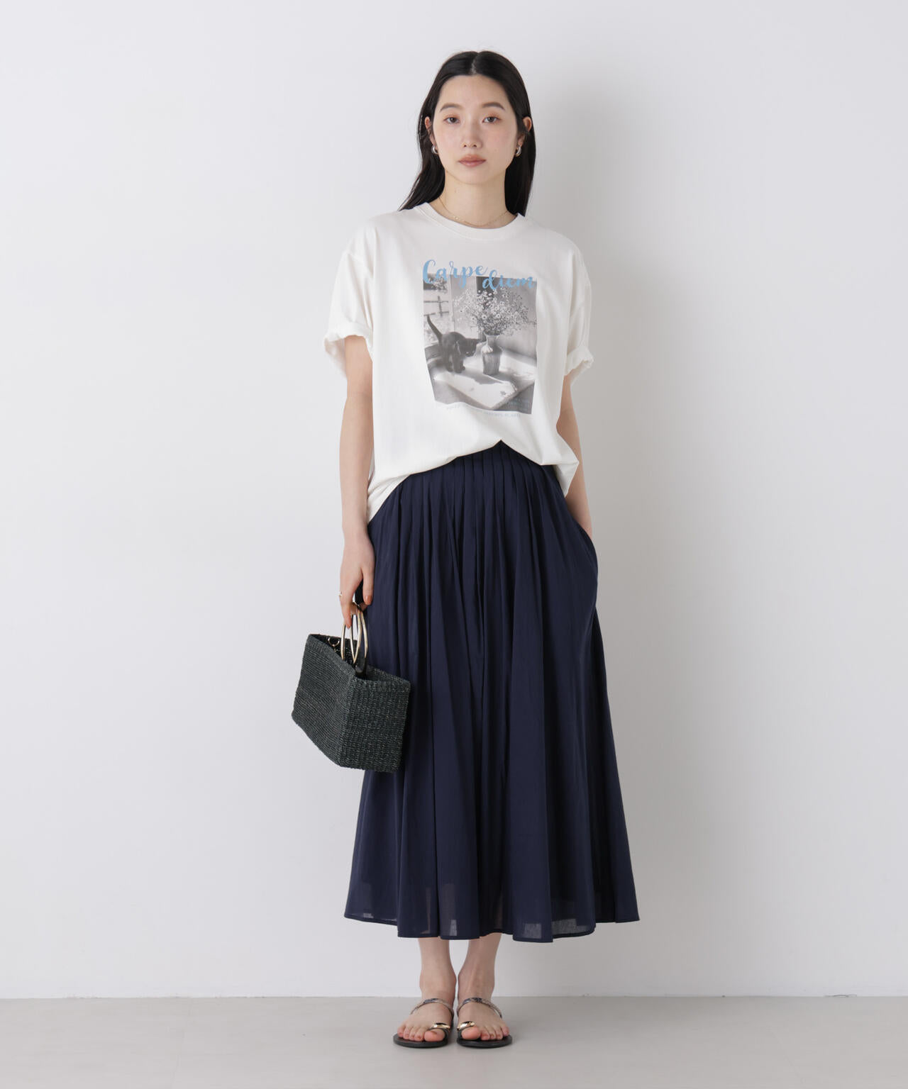 made in india タックフレアスカート(セットアップ可)