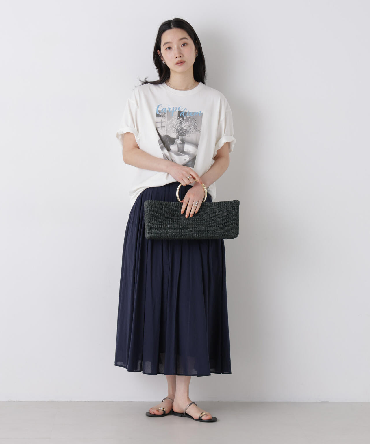 made in india タックフレアスカート(セットアップ可)