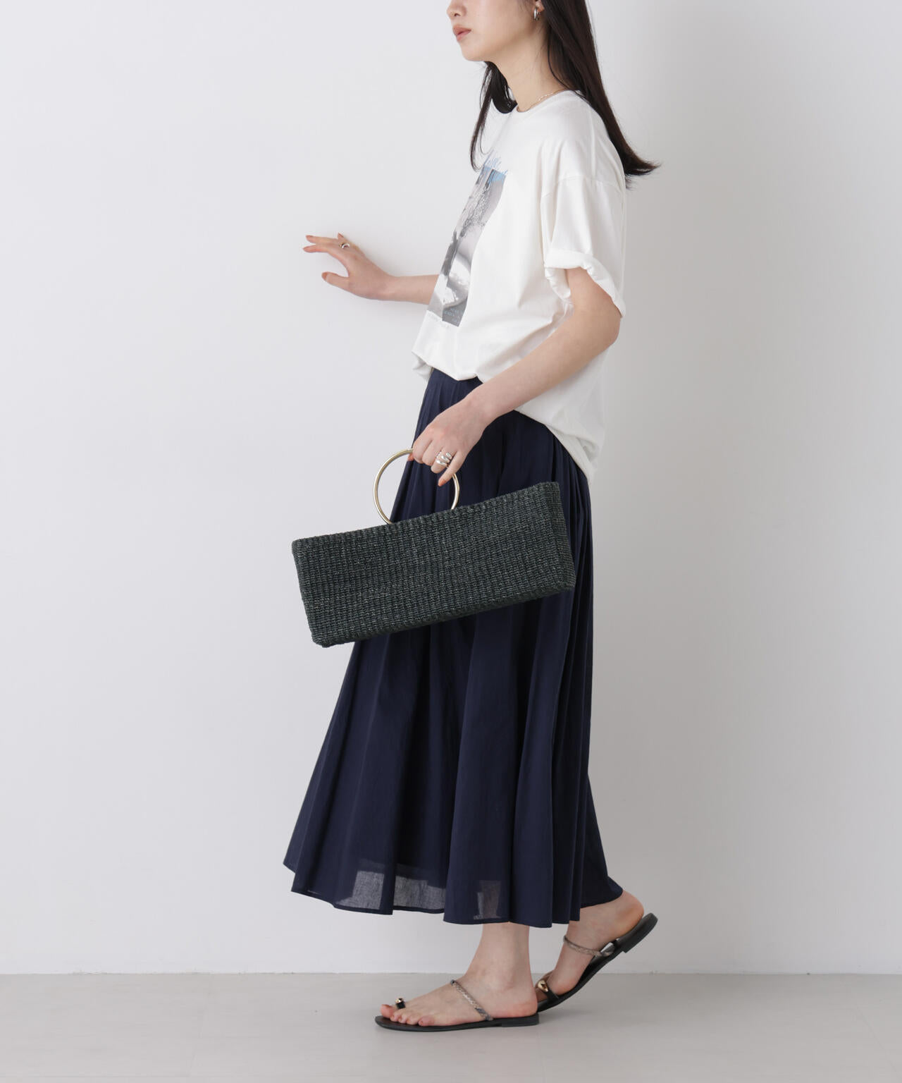 made in india タックフレアスカート(セットアップ可)