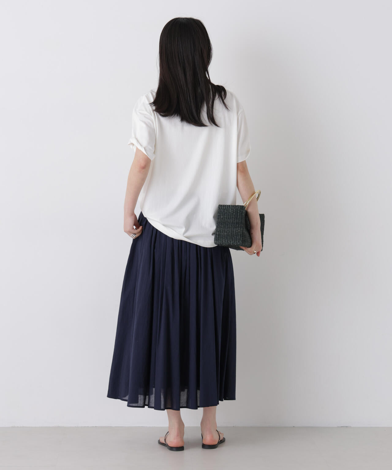 made in india タックフレアスカート(セットアップ可)