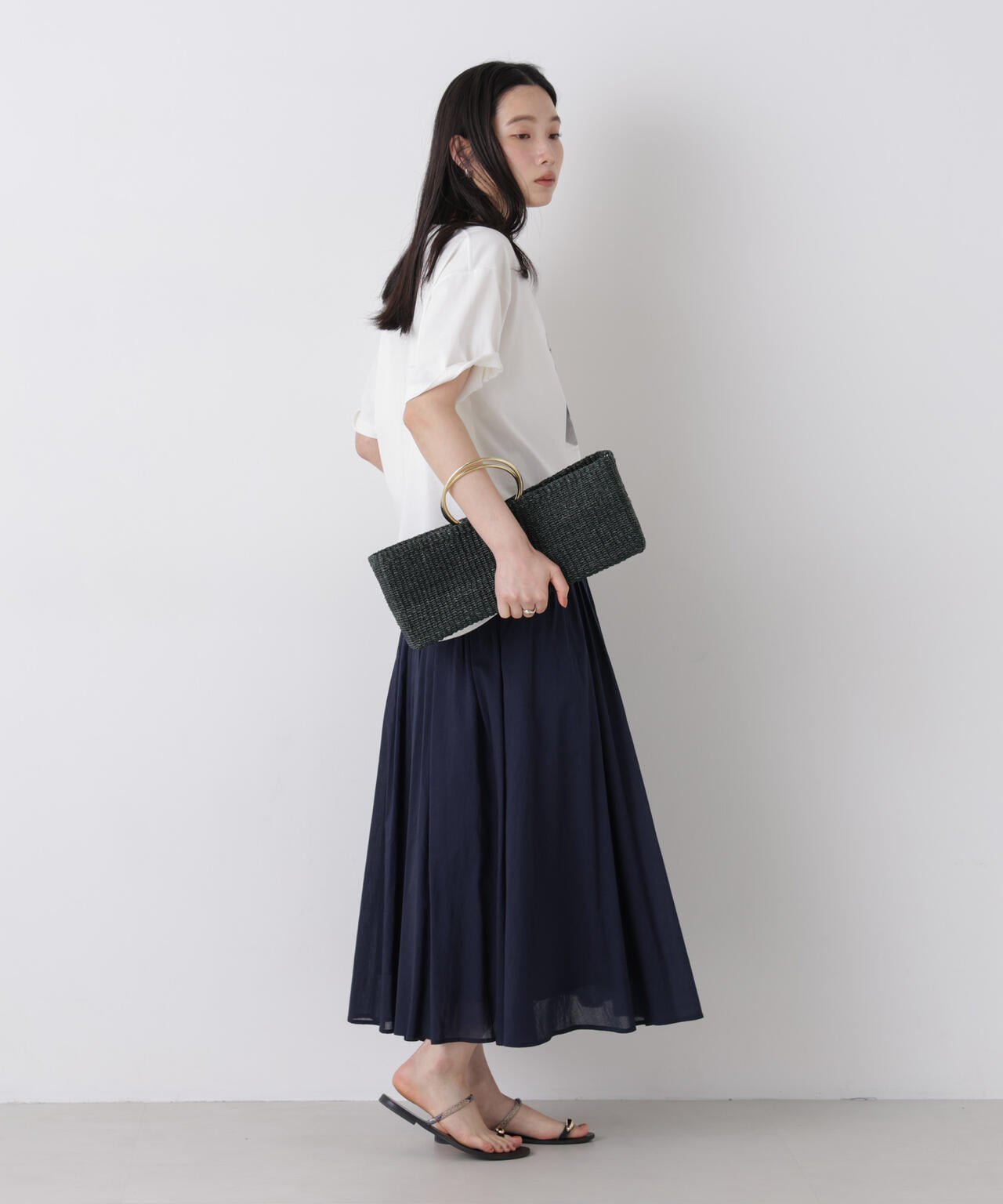 made in india タックフレアスカート(セットアップ可)