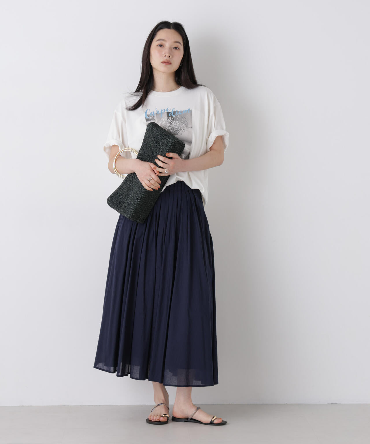 made in india タックフレアスカート(セットアップ可)