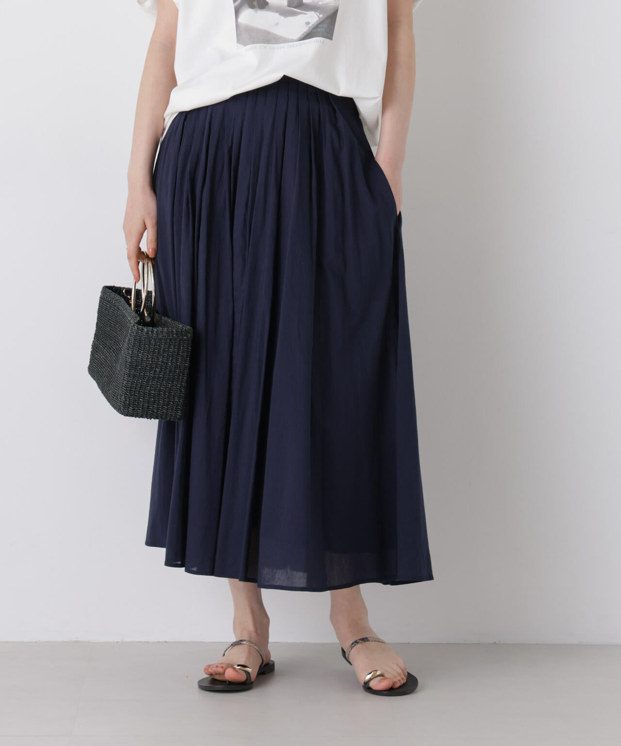 made in india タックフレアスカート(セットアップ可)