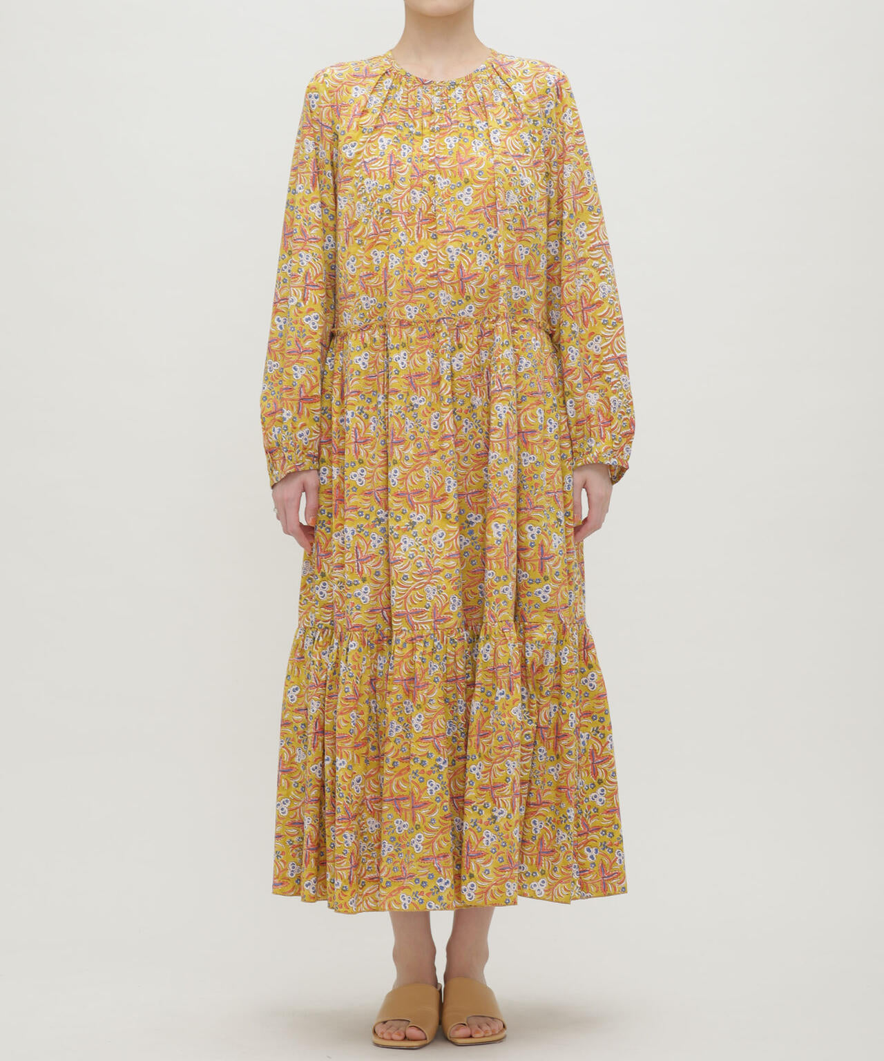 H.A.O/Block Print L/S Dress