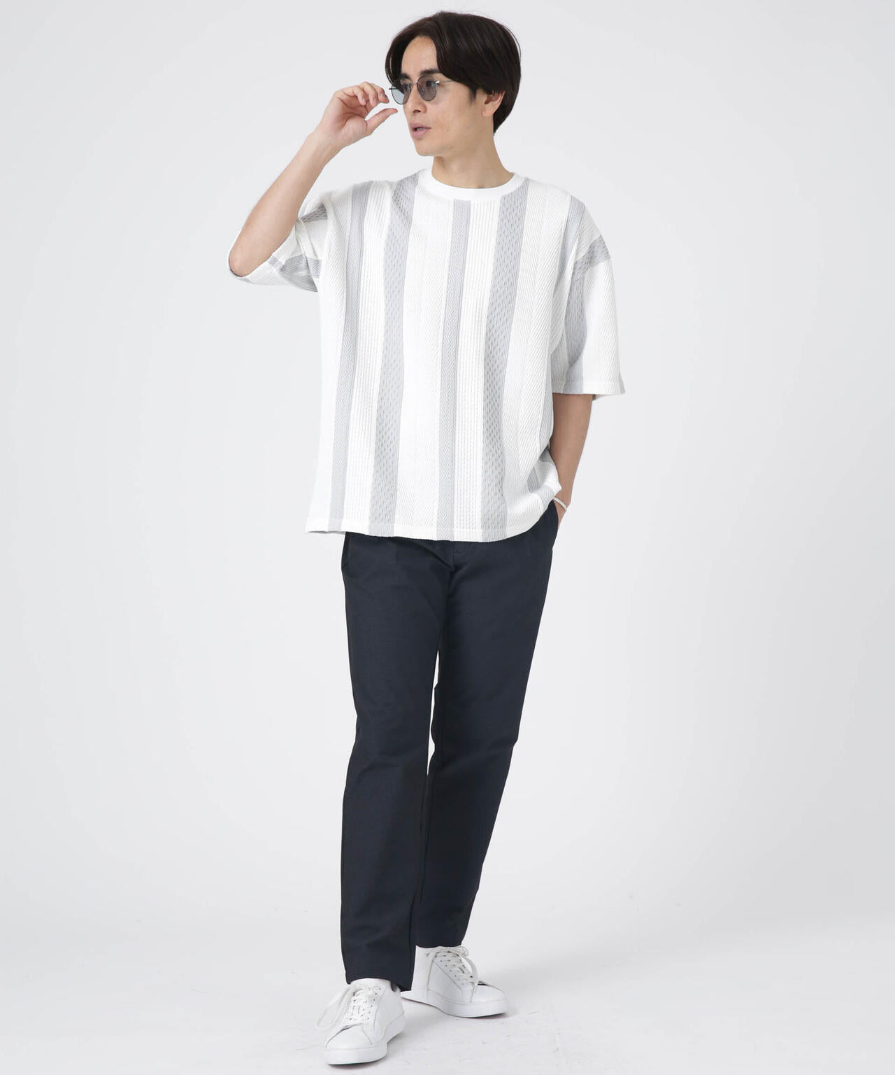 LB.04/ストライプジャガードTシャツ