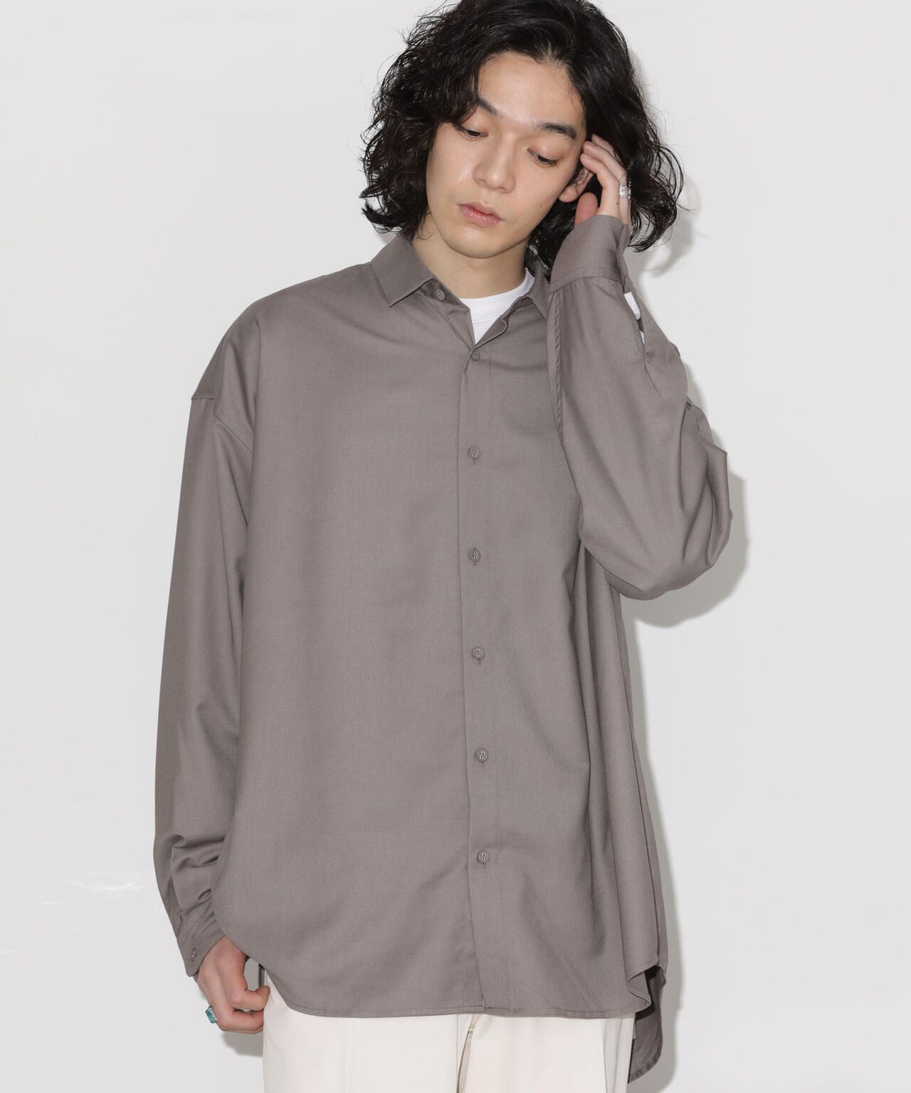 ビッグドレープシャツ 長袖