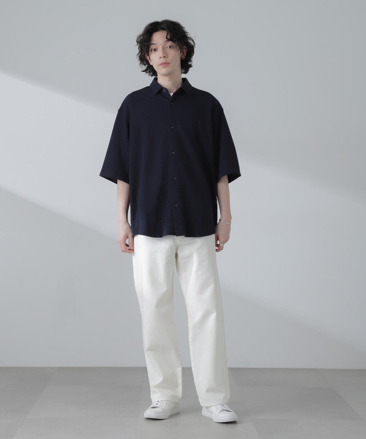 ヘリンボーン起毛シャツ 半袖(セットアップ可)