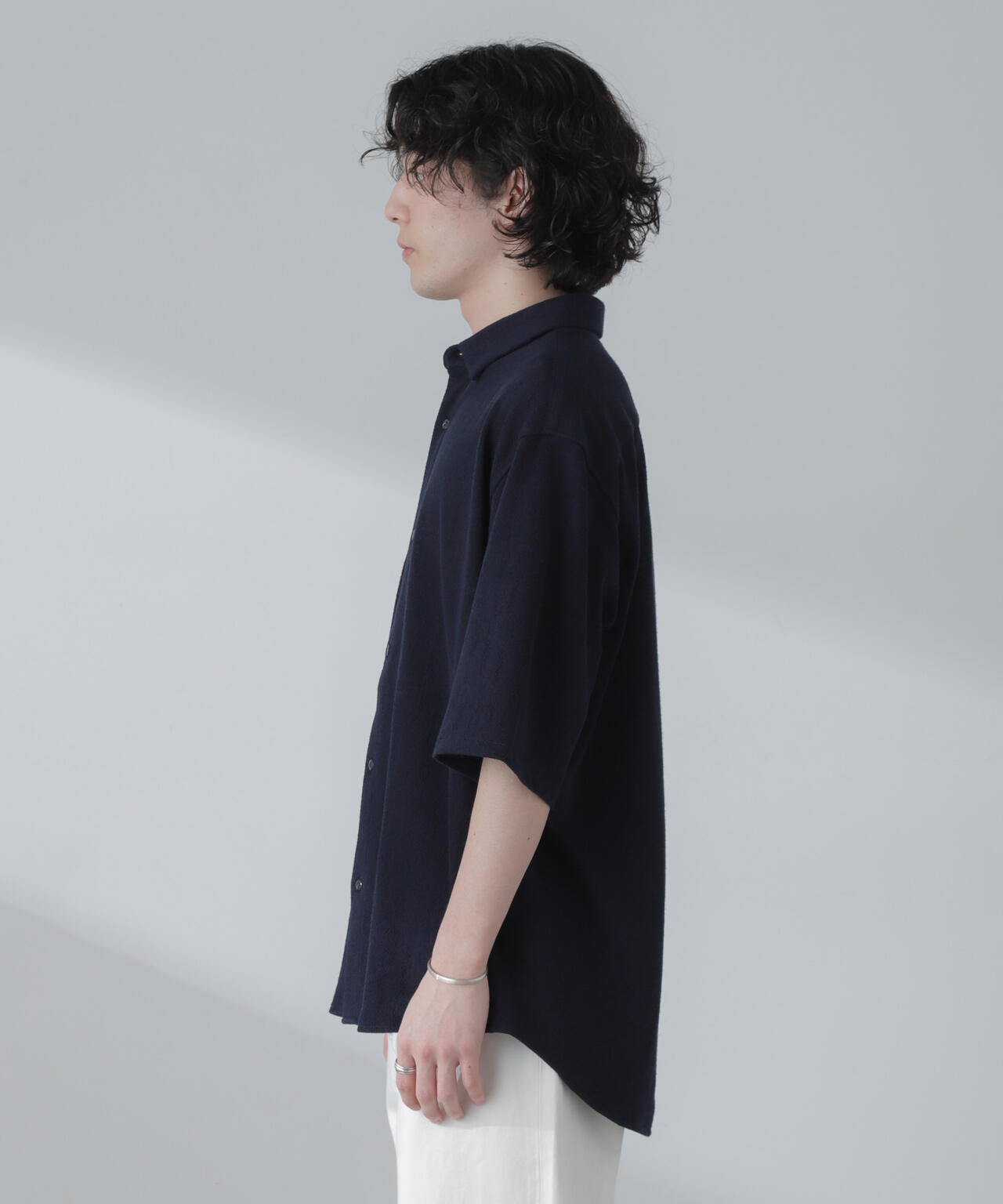 ヘリンボーン起毛シャツ 半袖(セットアップ可)