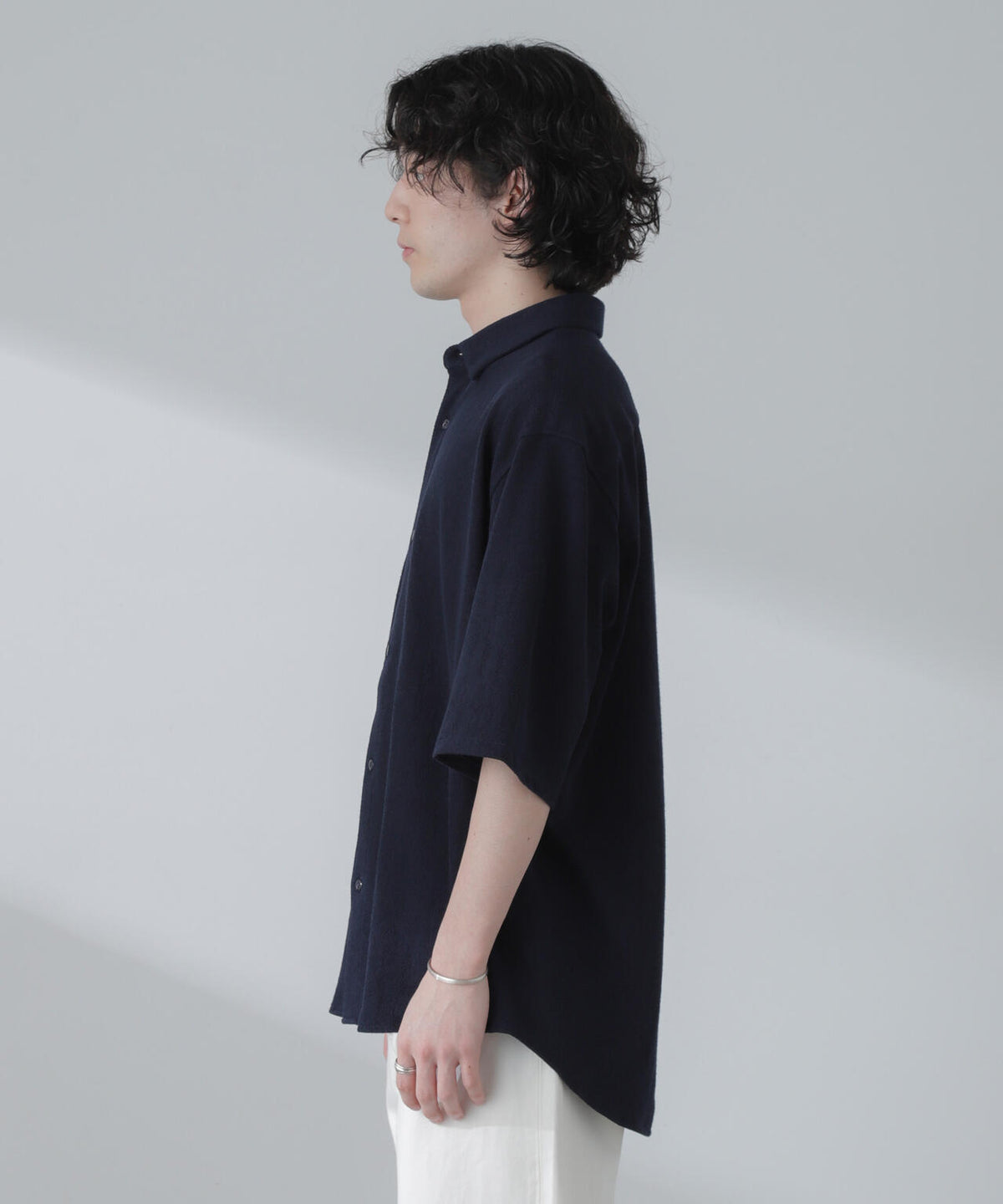ヘリンボーン起毛シャツ 半袖(セットアップ可)
