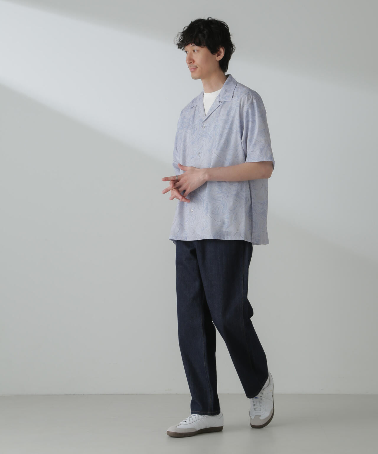 オリジナルパターンドレープシャツ 半袖