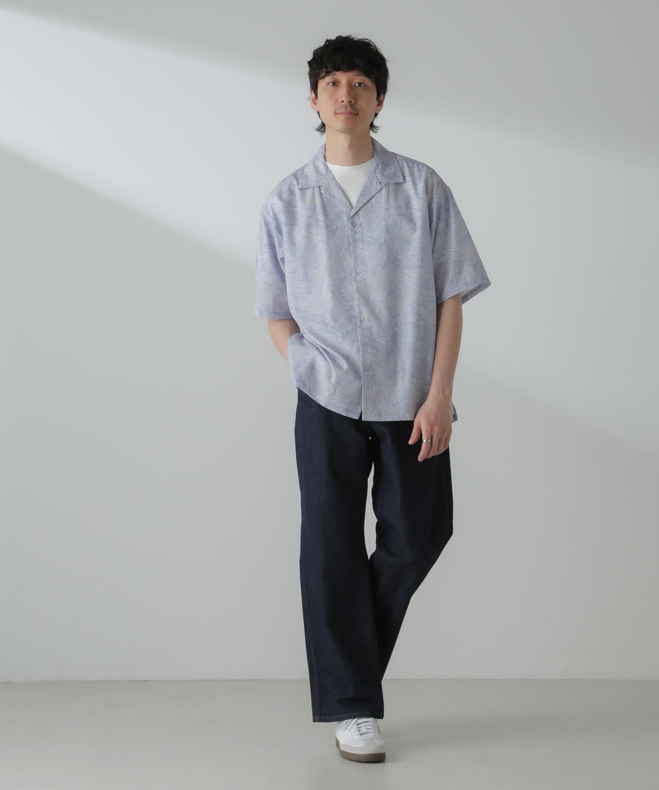 オリジナルパターンドレープシャツ 半袖
