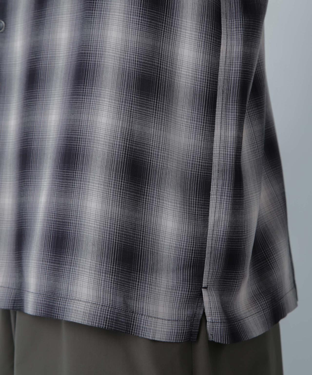 レーヨンオンブレチェックシャツ 半袖