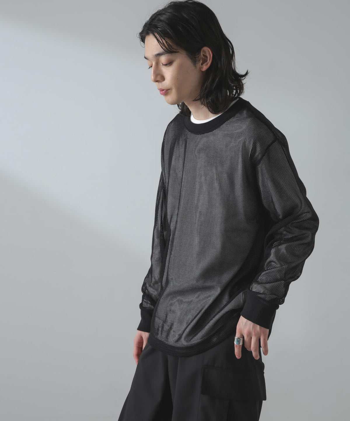 アンサンブルメッシュTシャツ 長袖