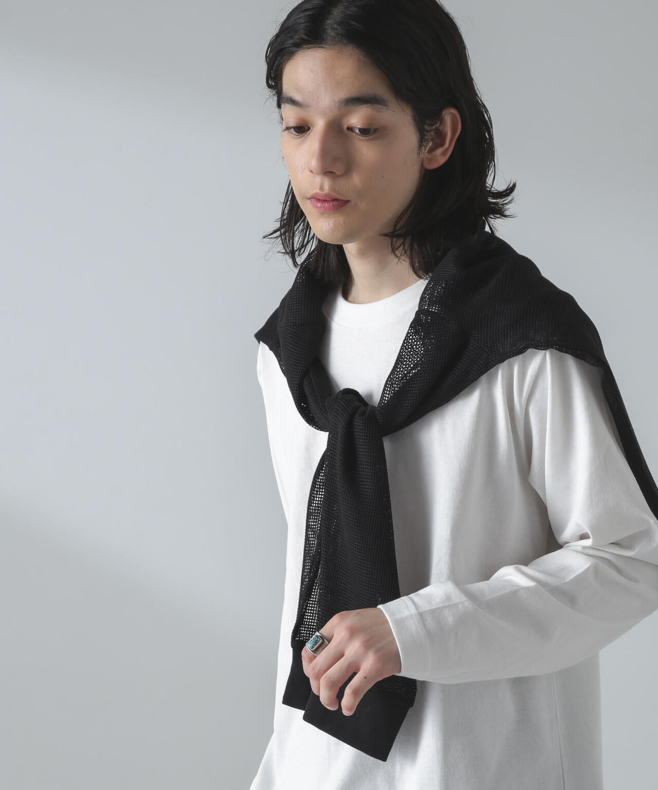 アンサンブルメッシュTシャツ 長袖