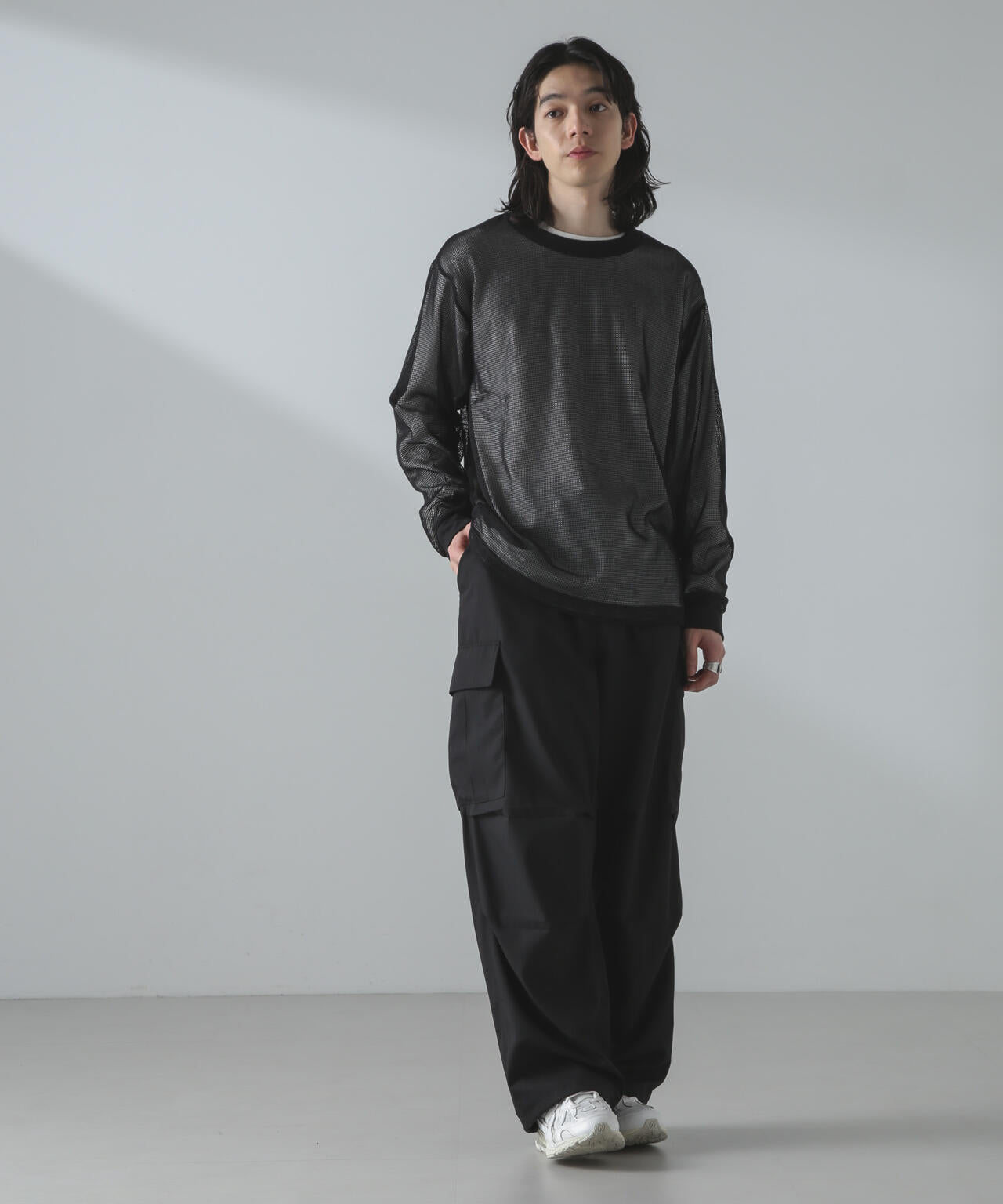 アンサンブルメッシュTシャツ 長袖