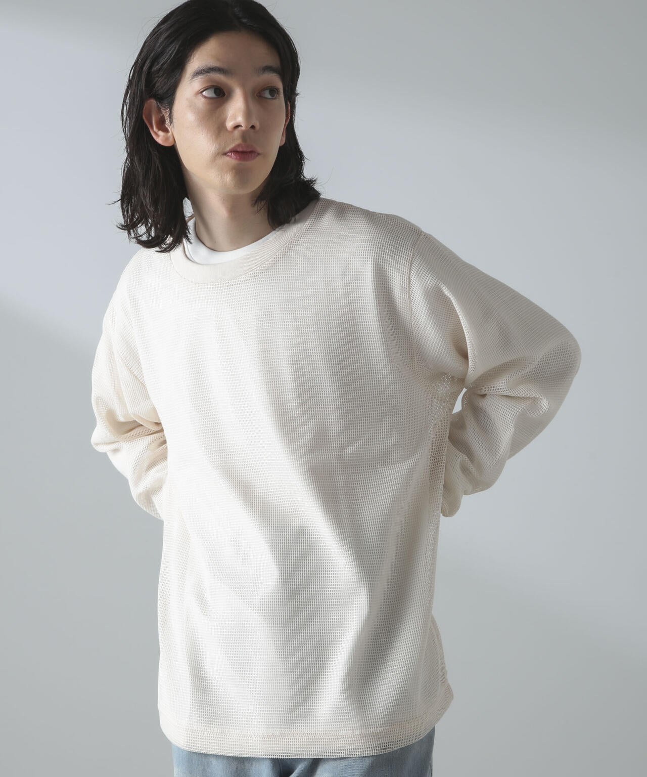 アンサンブルメッシュTシャツ 長袖