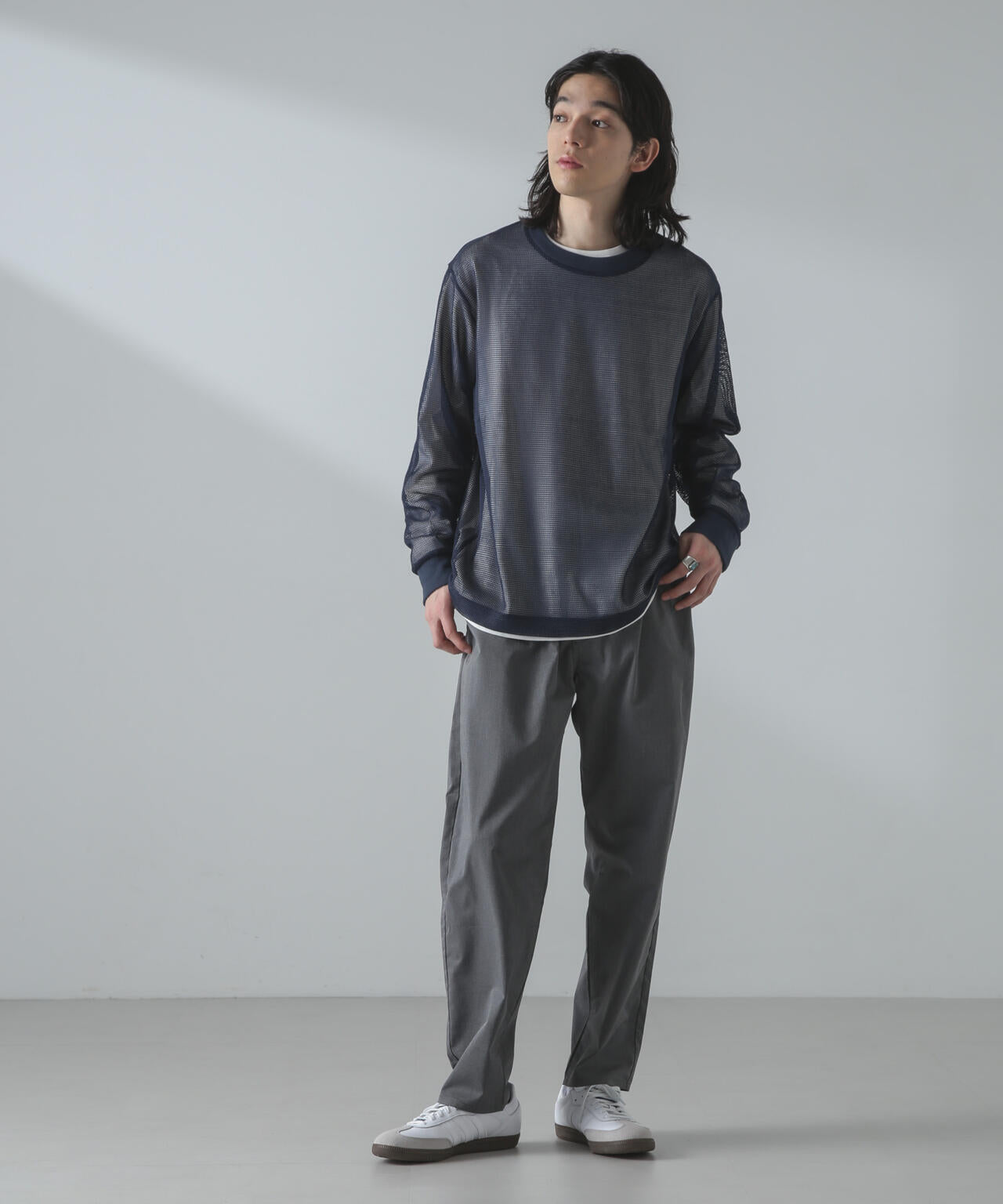 アンサンブルメッシュTシャツ 長袖