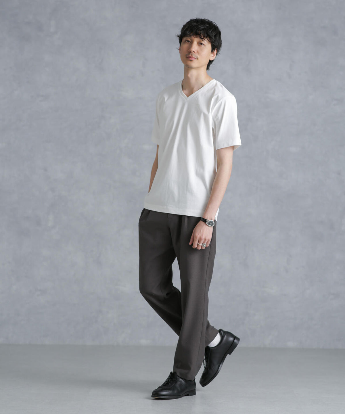 アンチスメル VネックTシャツ 半袖
