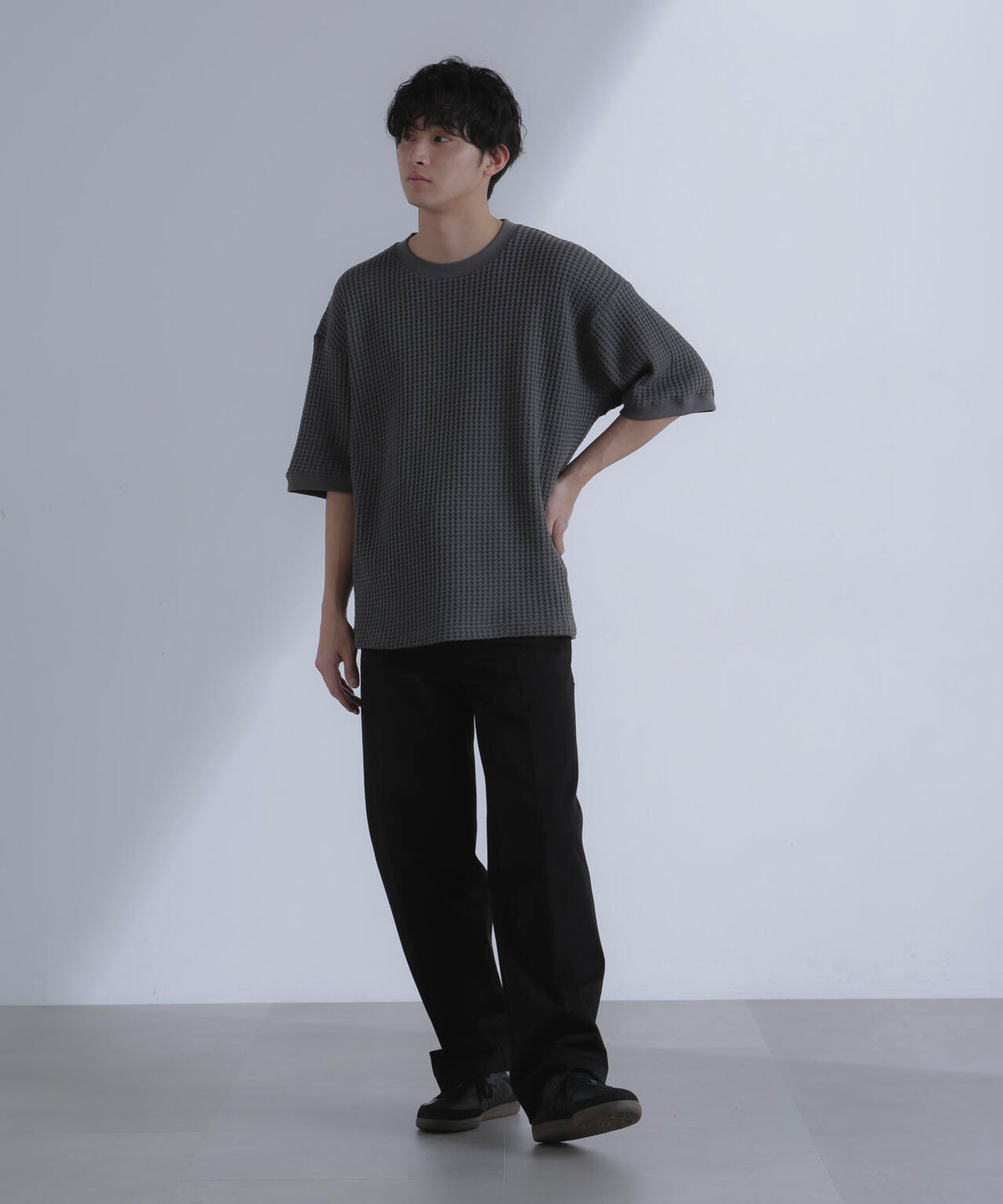 オニワッフルビッグTシャツ 五分袖