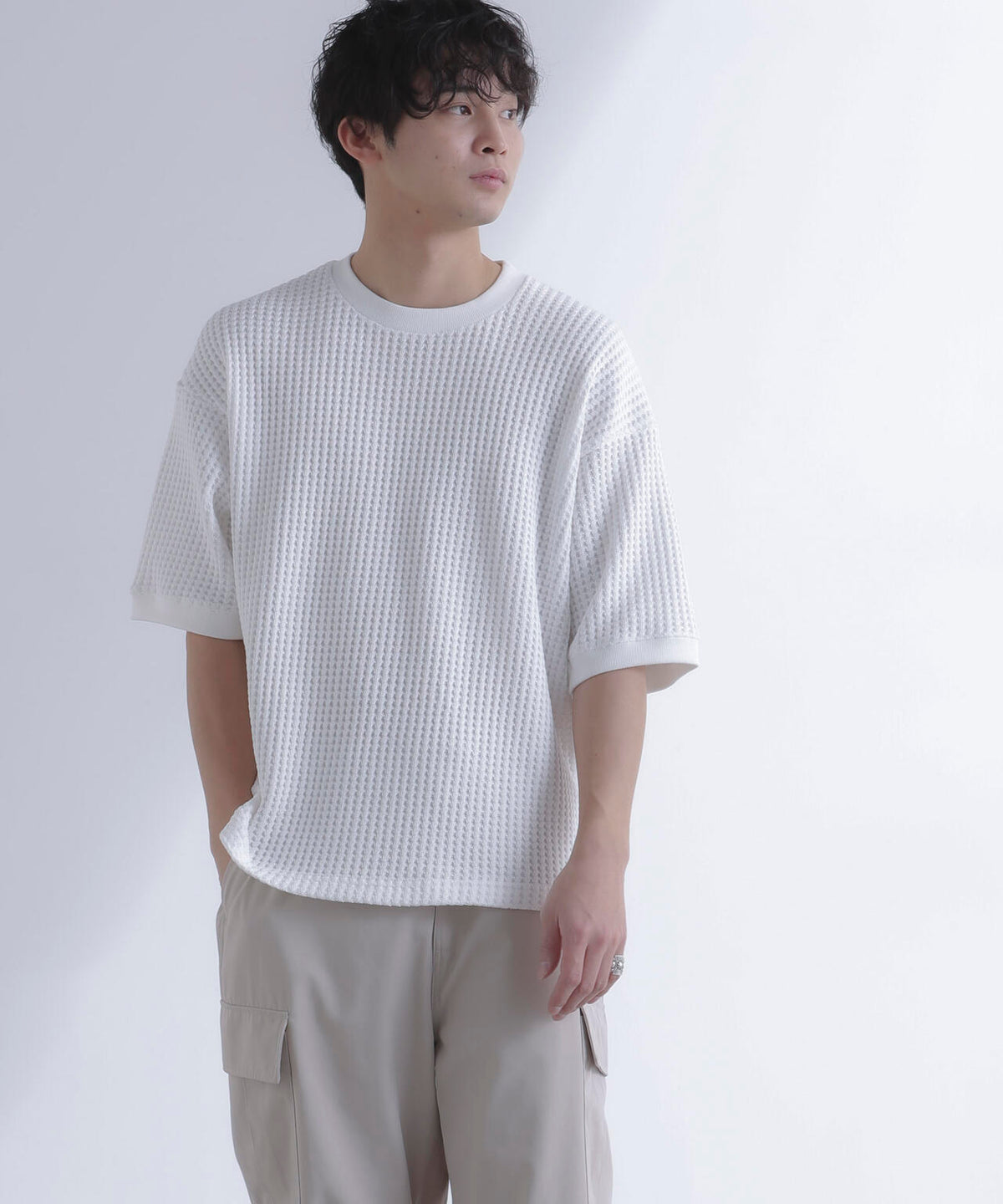 オニワッフルビッグTシャツ 五分袖