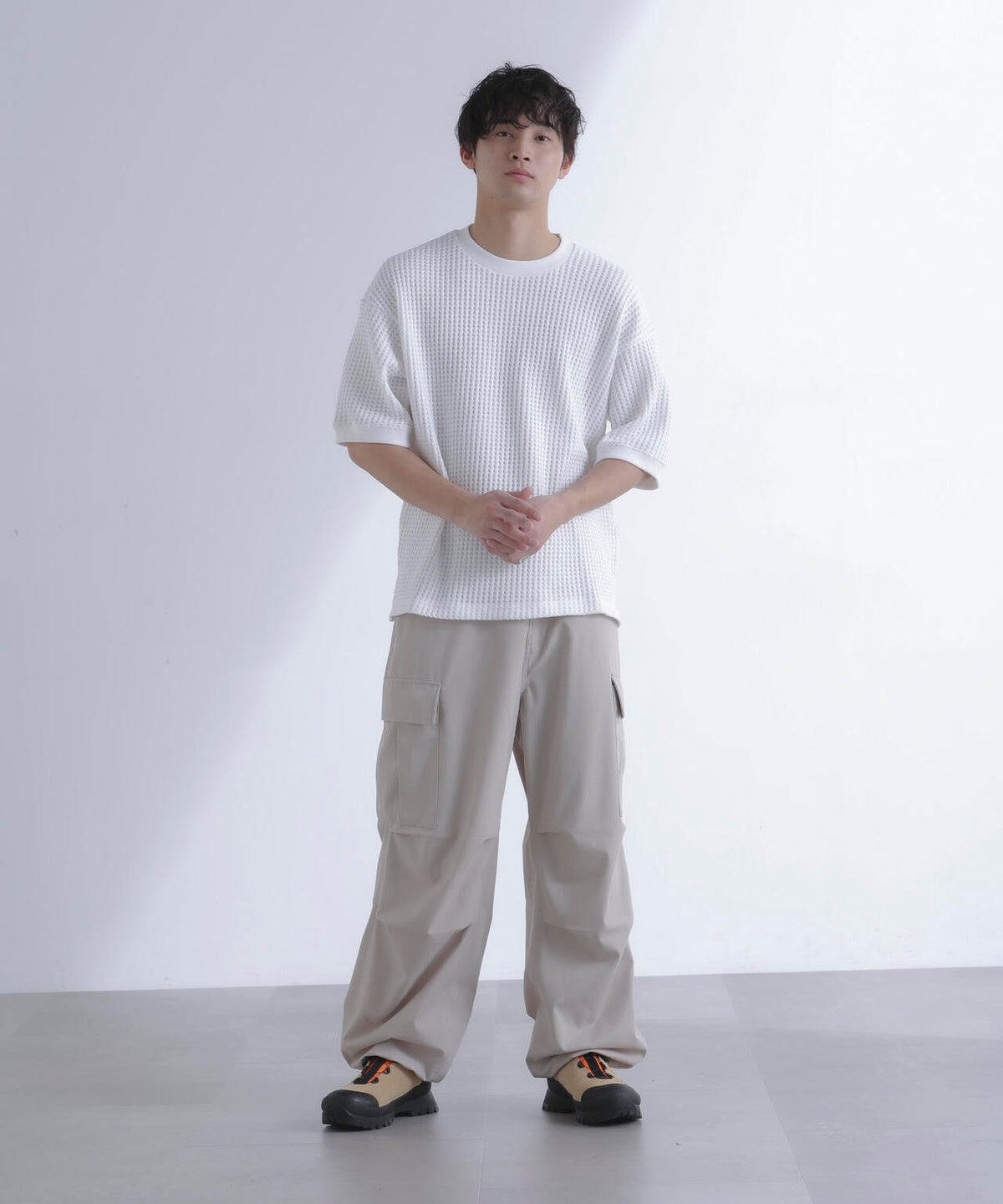 オニワッフルビッグTシャツ 五分袖