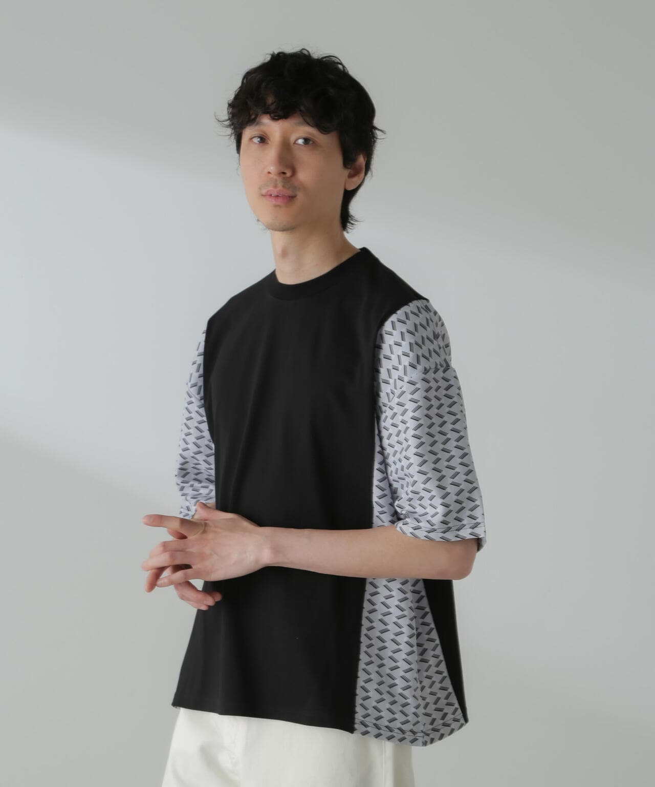 切り替えパターンTシャツ 半袖(セットアップ可)