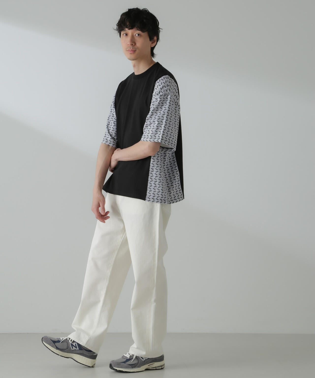 切り替えパターンTシャツ 半袖(セットアップ可)