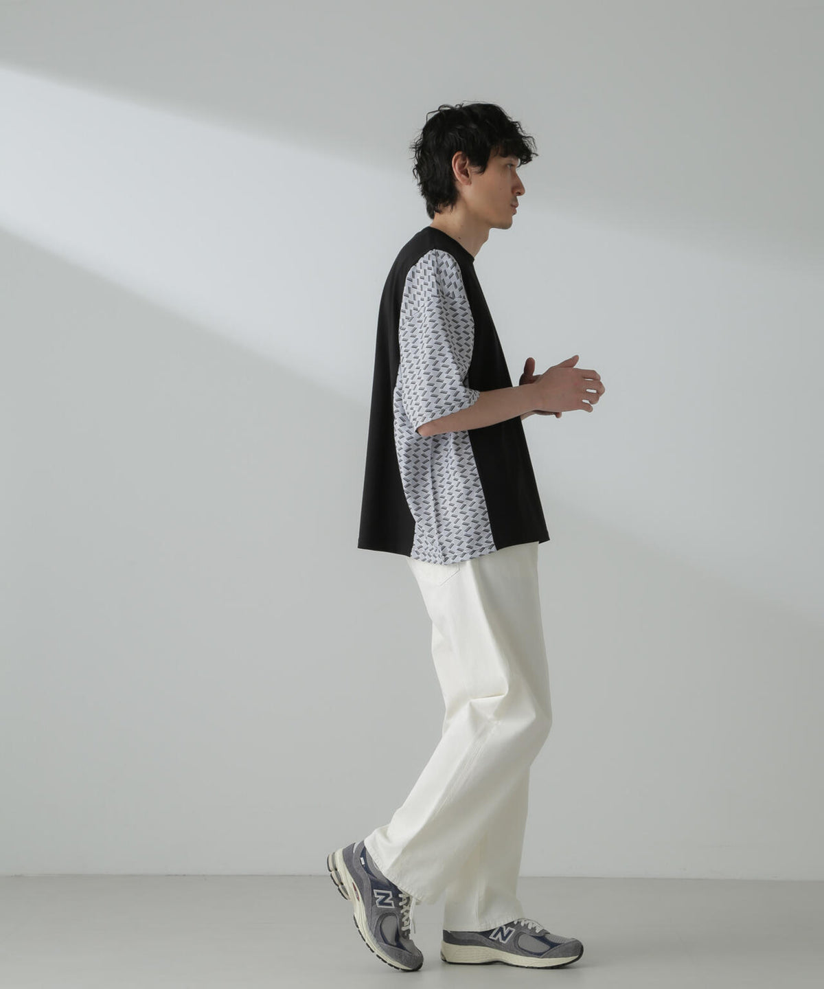 切り替えパターンTシャツ 半袖(セットアップ可)
