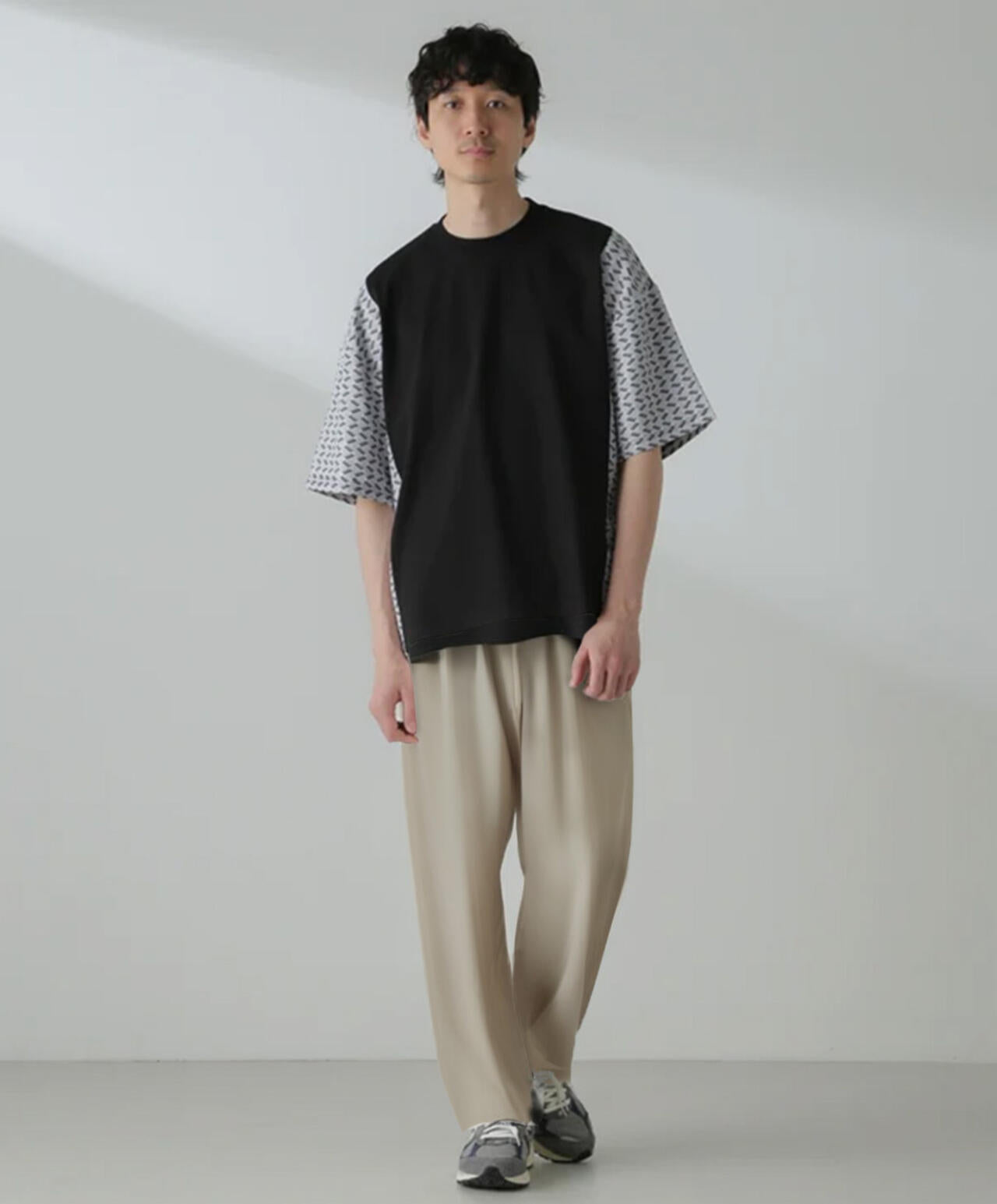 切り替えパターンTシャツ 半袖(セットアップ可)