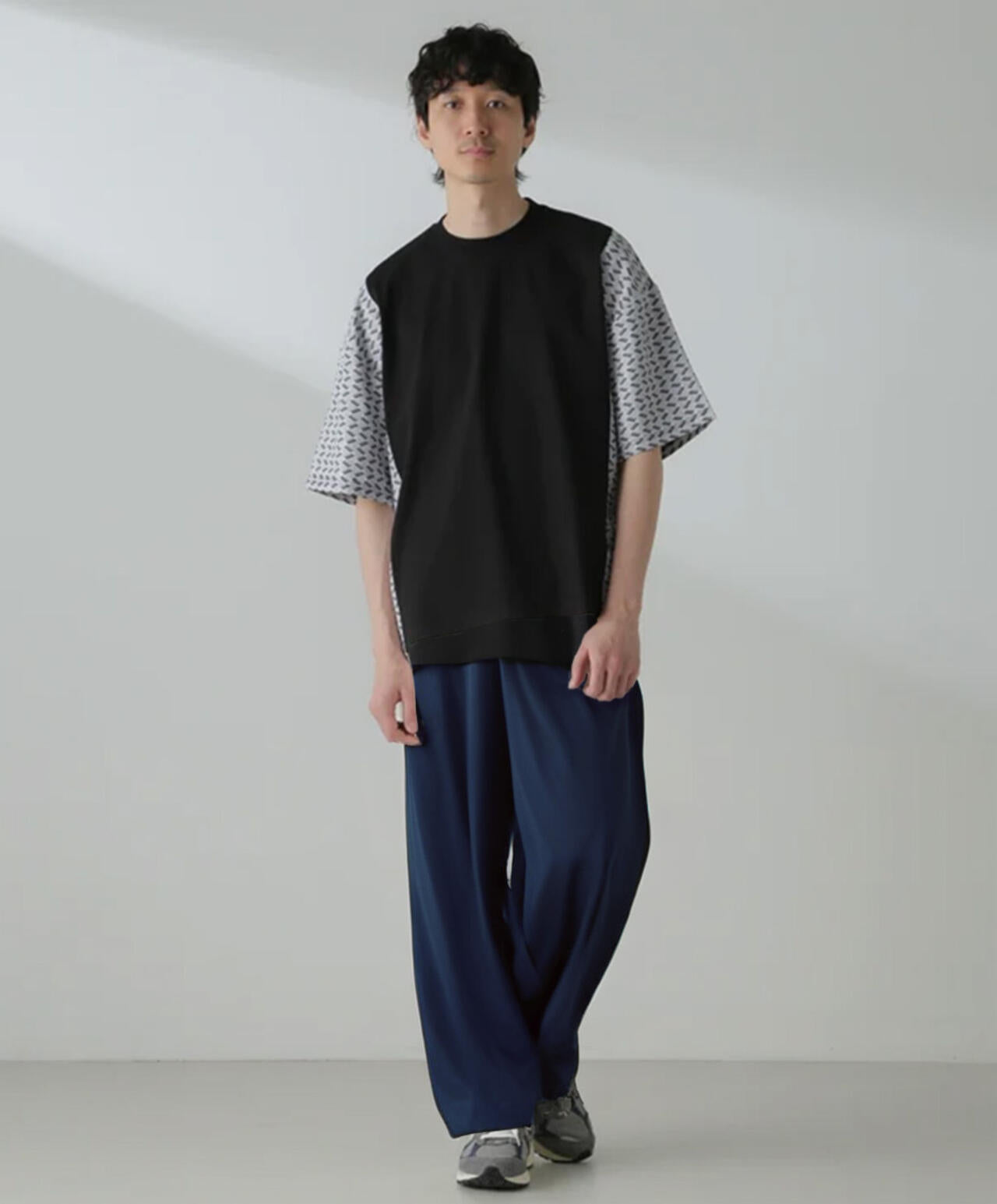 切り替えパターンTシャツ 半袖(セットアップ可)