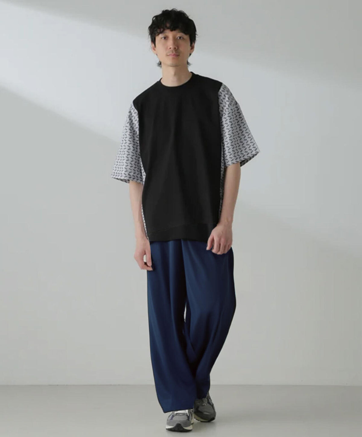 切り替えパターンTシャツ 半袖(セットアップ可)