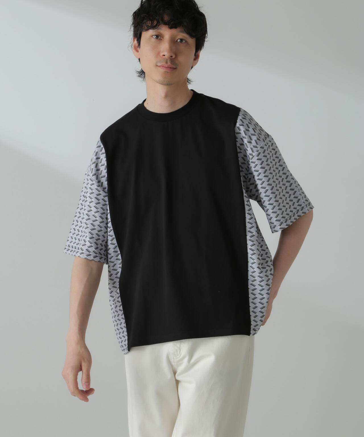切り替えパターンTシャツ 半袖(セットアップ可)