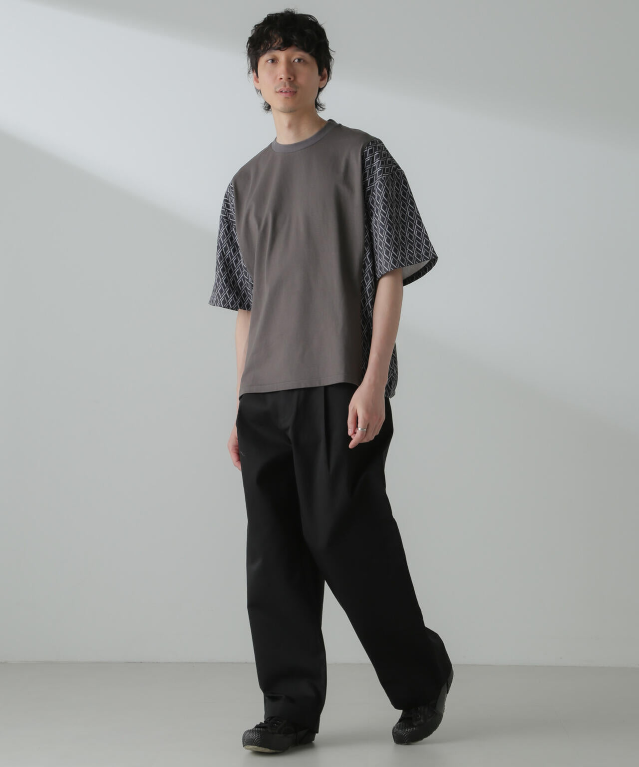 切り替えパターンTシャツ 半袖(セットアップ可)
