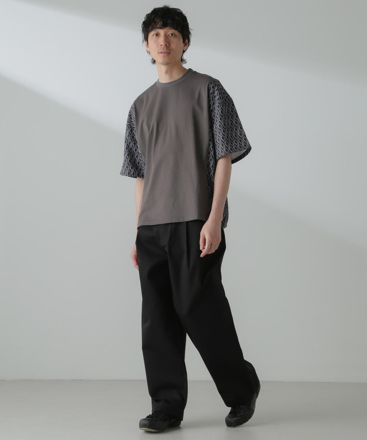 切り替えパターンTシャツ 半袖(セットアップ可)