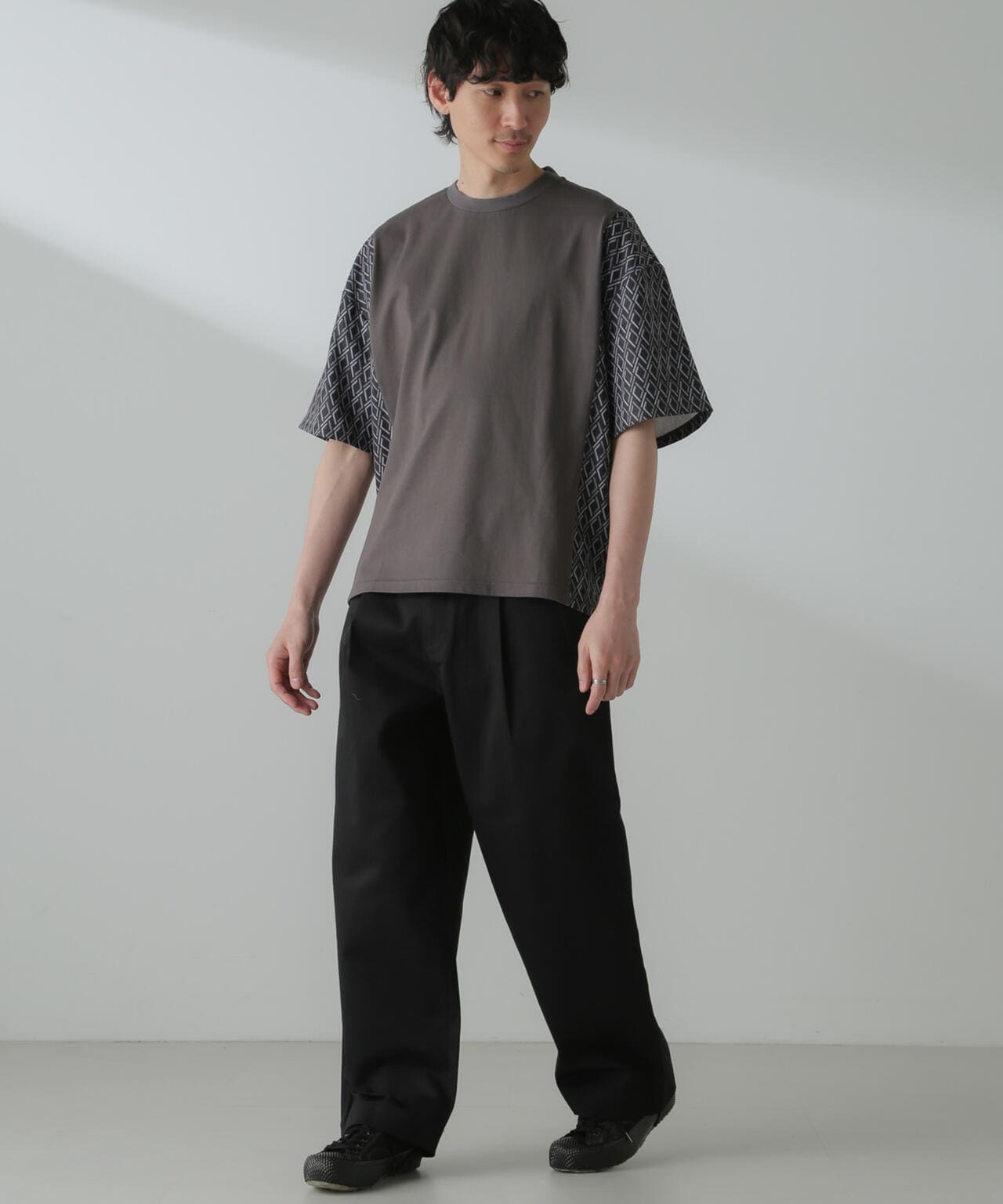 切り替えパターンTシャツ 半袖(セットアップ可)