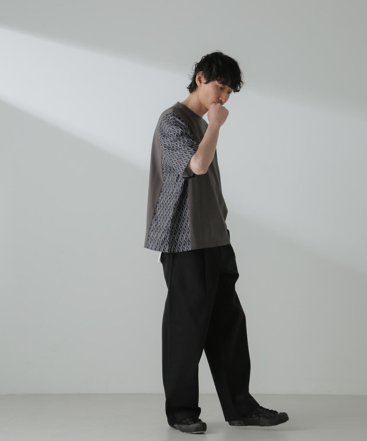 切り替えパターンTシャツ 半袖(セットアップ可)