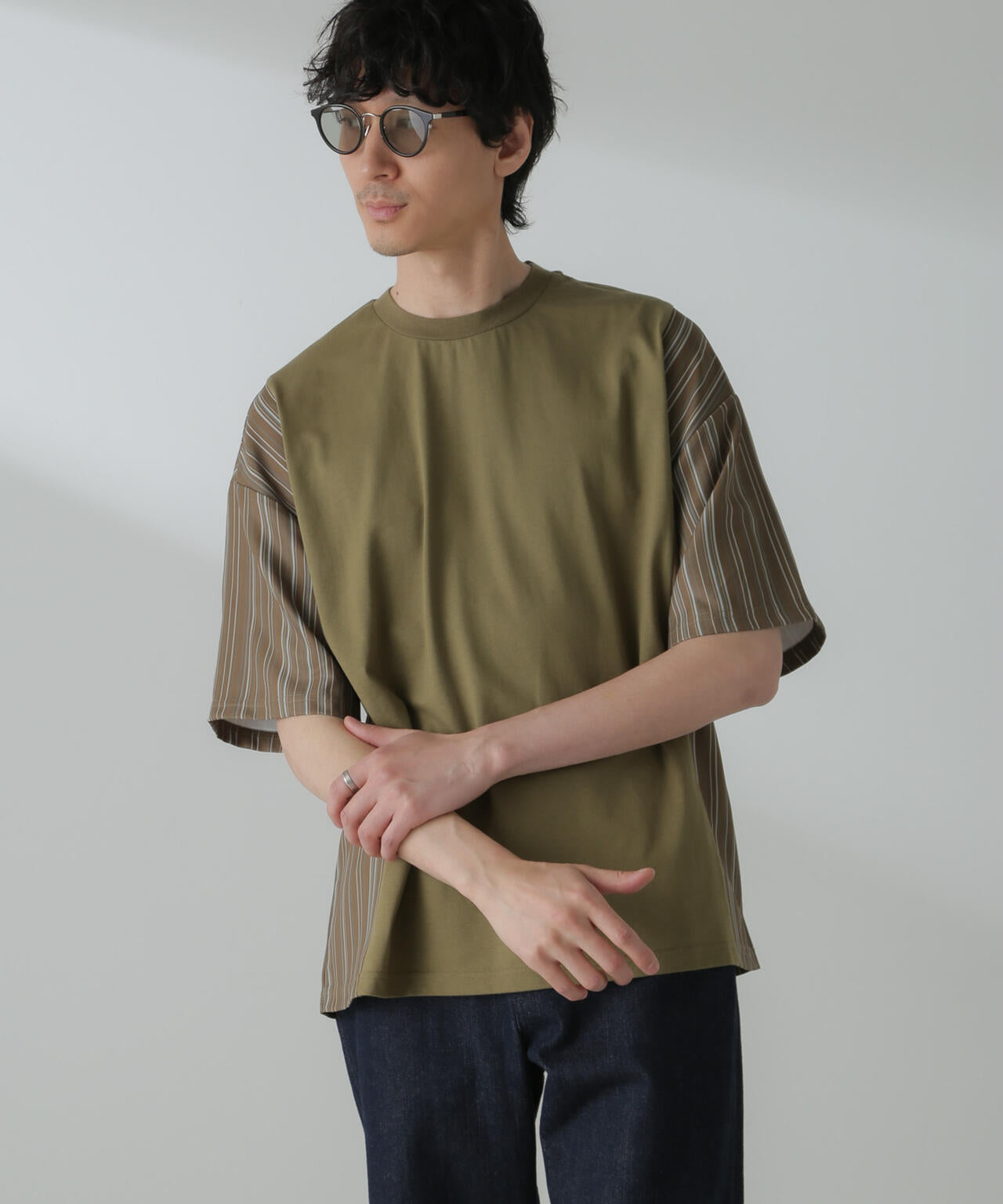 切り替えパターンTシャツ 半袖(セットアップ可)