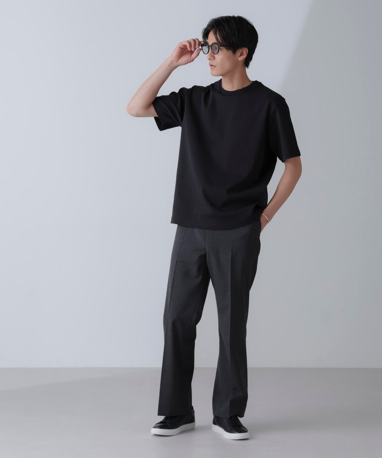 ダブルスムースクルーネックTシャツ 半袖