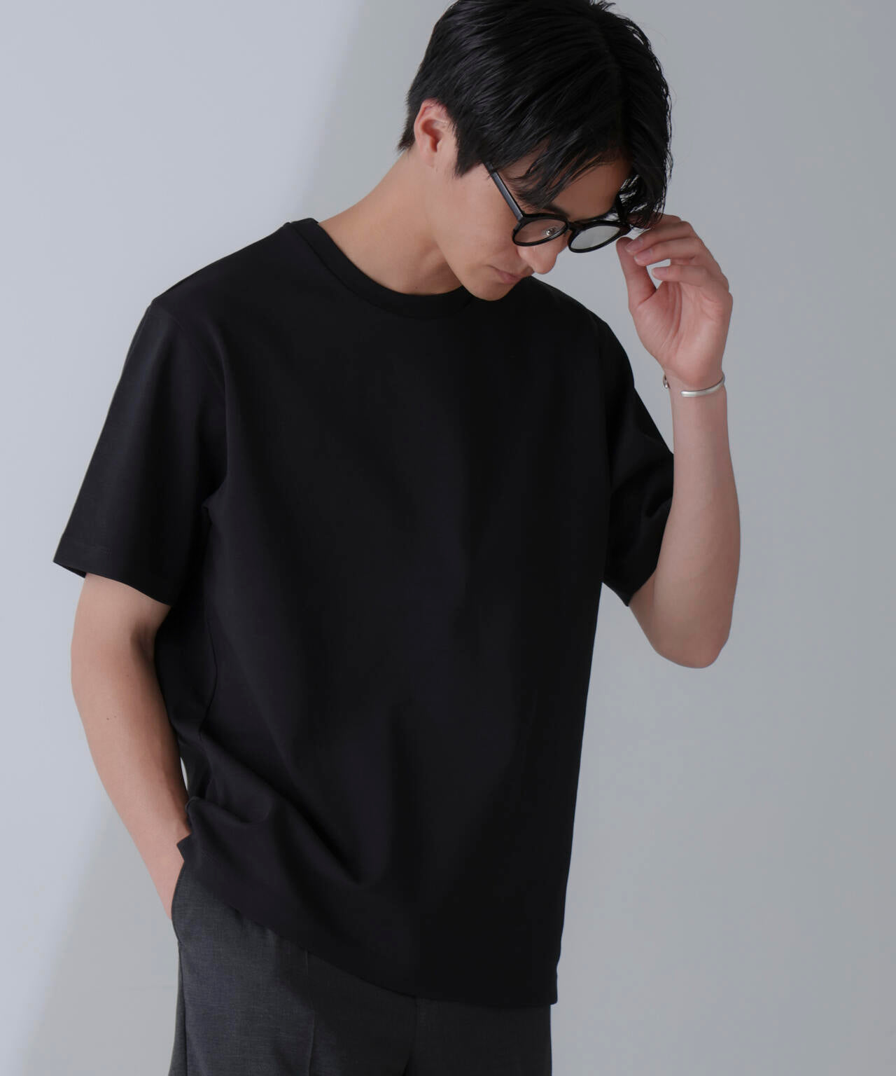 ダブルスムースクルーネックTシャツ 半袖