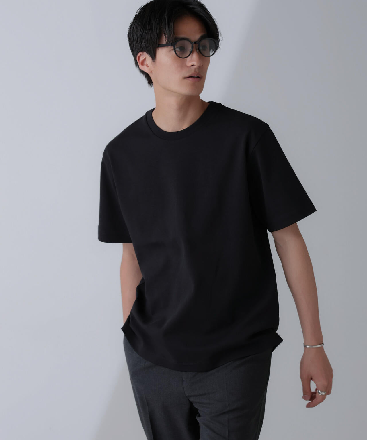 ダブルスムースクルーネックTシャツ 半袖