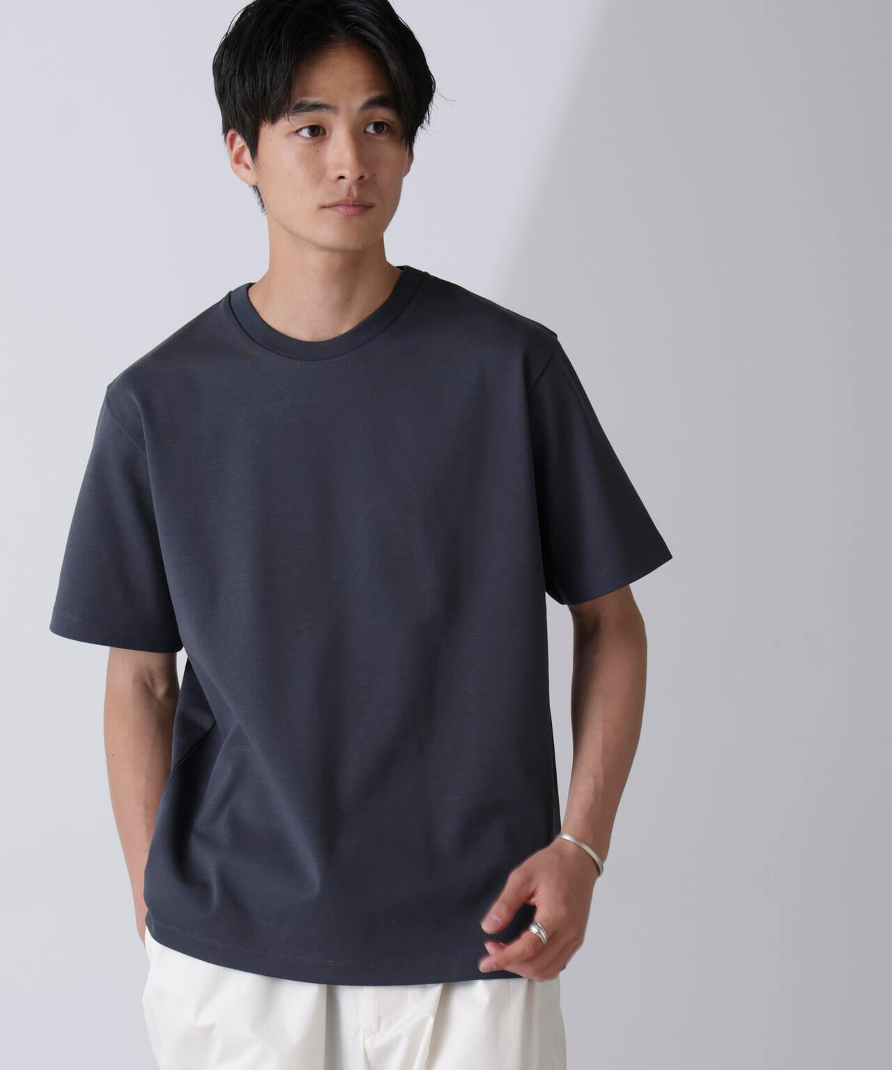 ダブルスムースクルーネックTシャツ 半袖