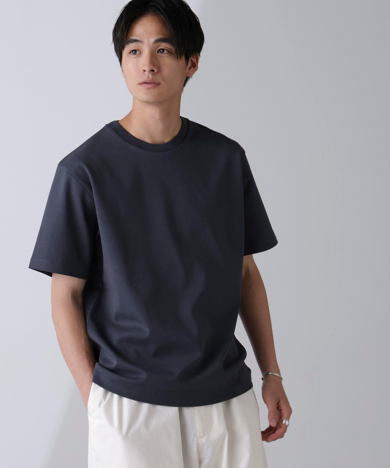 ダブルスムースクルーネックTシャツ 半袖