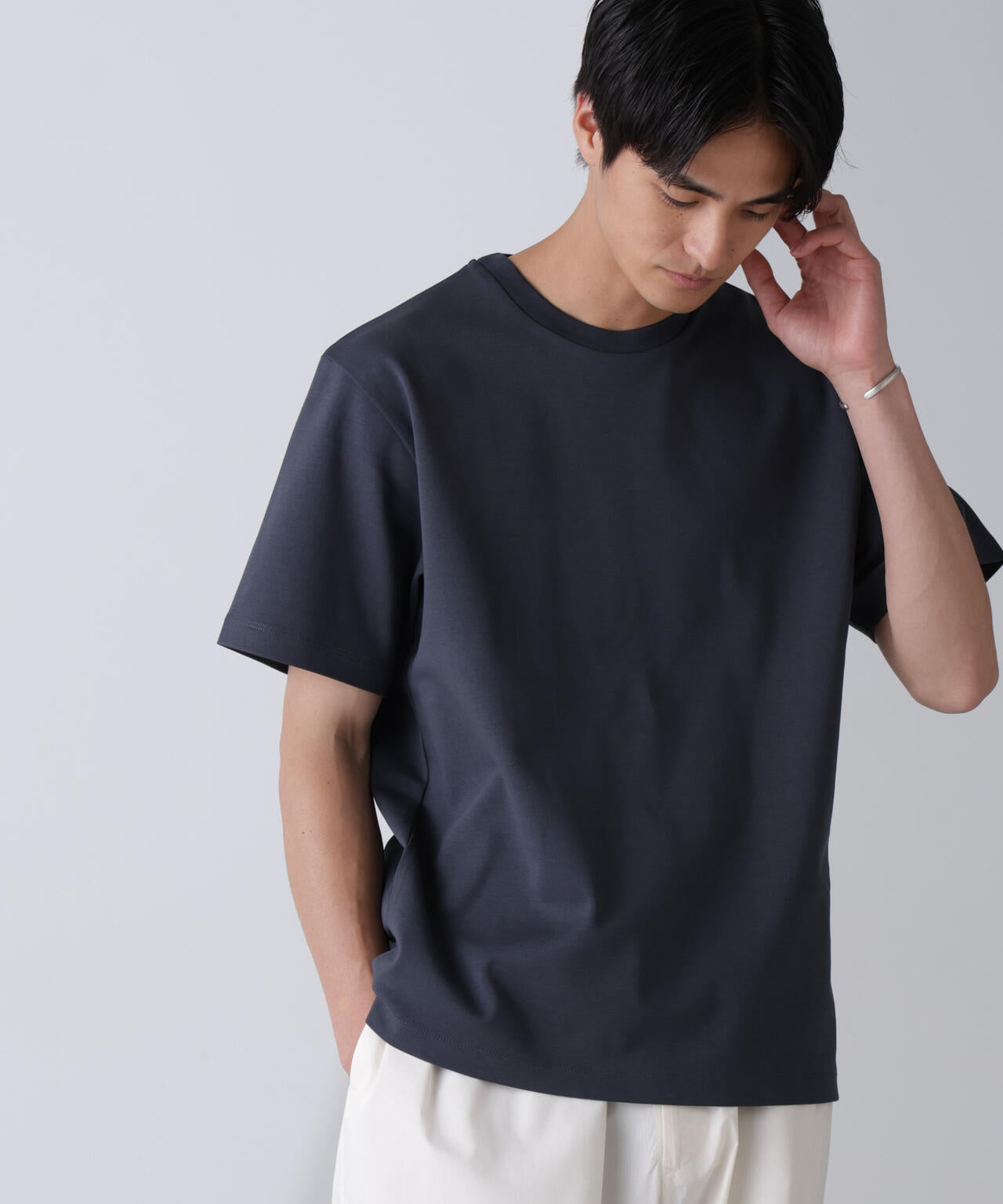 ダブルスムースクルーネックTシャツ 半袖
