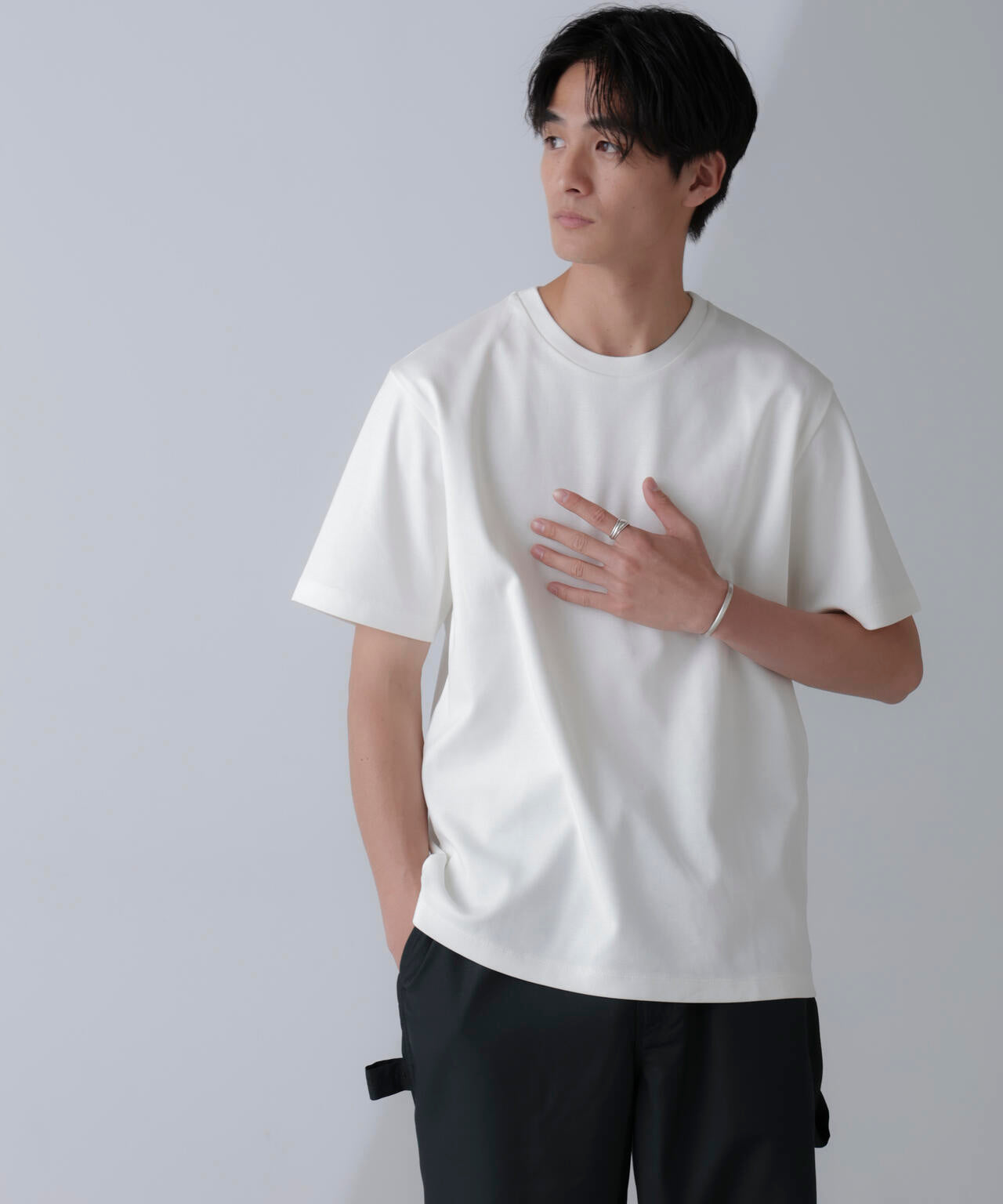 ダブルスムースクルーネックTシャツ 半袖