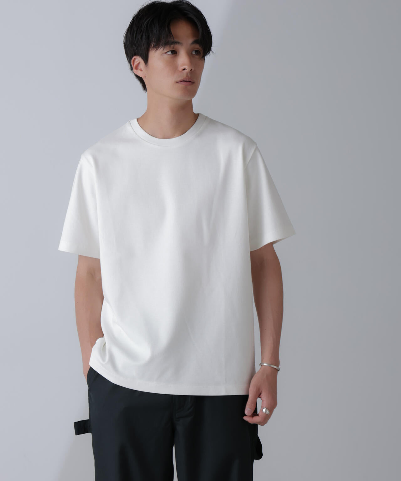 ダブルスムースクルーネックTシャツ 半袖