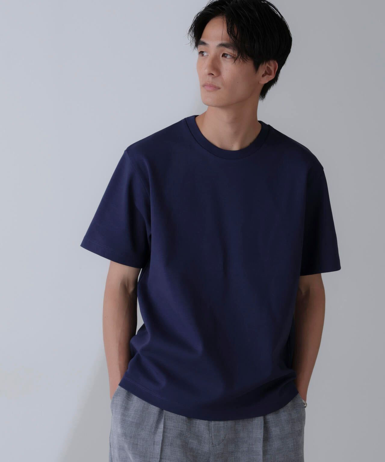 ダブルスムースクルーネックTシャツ 半袖